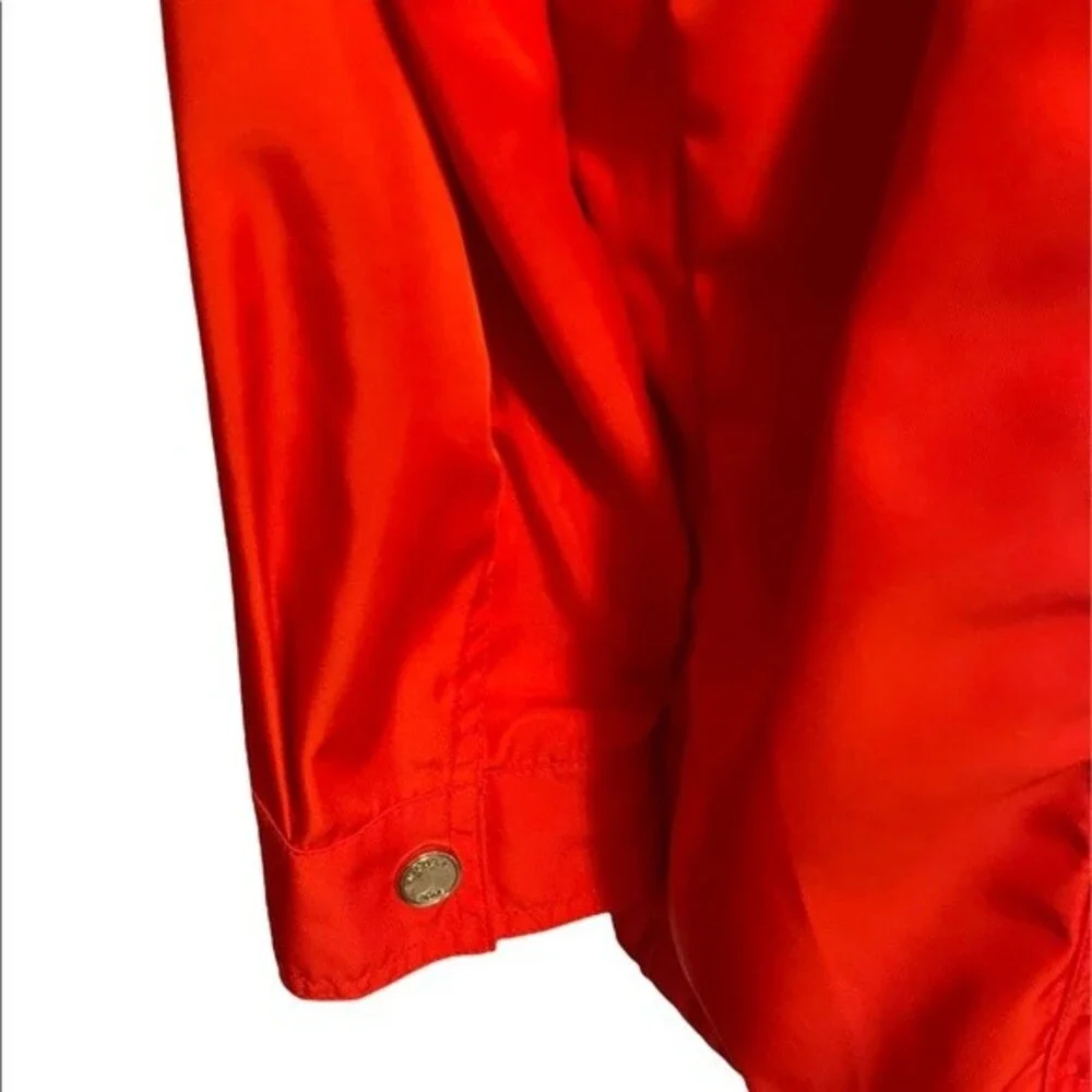 Michael Kors Hooded Raincoat. Gold Zippers. Multiple Pockets. Size Medium
